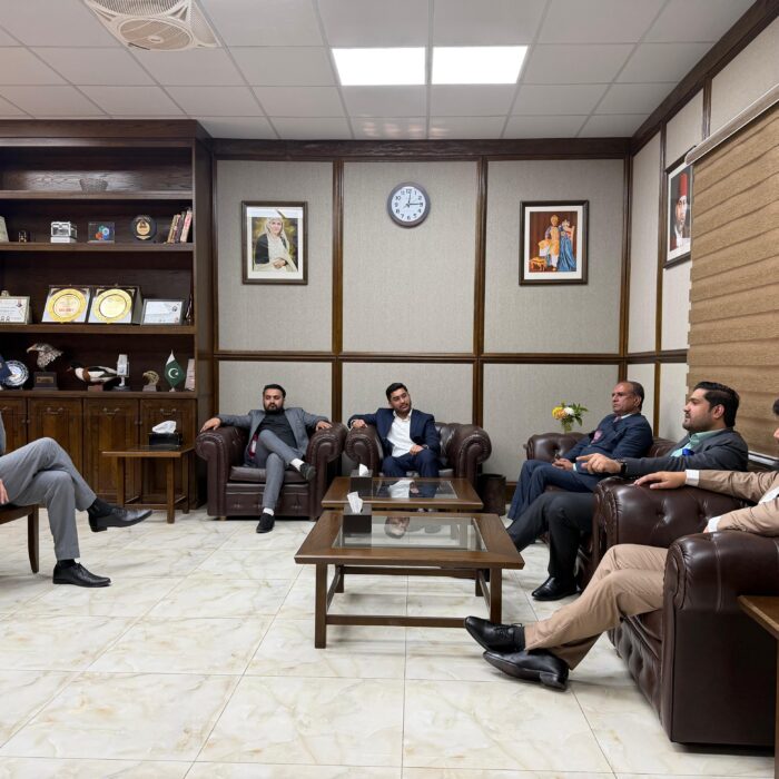 Syed Aun Shah meeting university leadership to discuss research and innovation