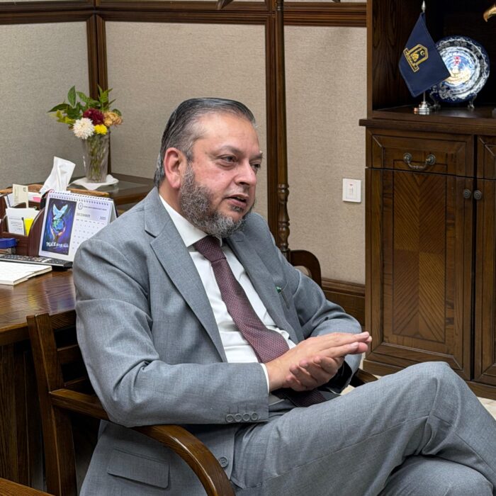 Syed Aun Shah meeting university leadership to discuss research and innovation