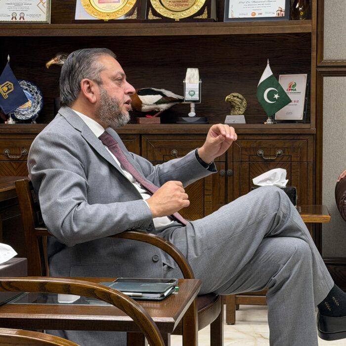 Syed Aun Shah meeting university leadership to discuss research and innovation